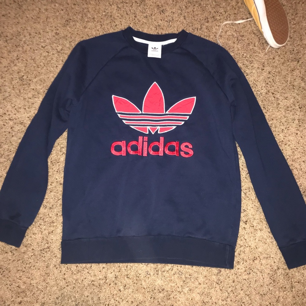 fleece lined adidas crewneck